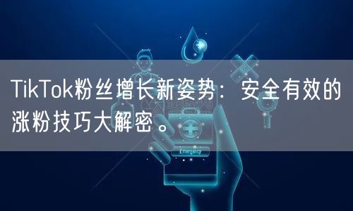 TikTok粉丝增长新姿势：安全有效的涨粉技巧大解密。