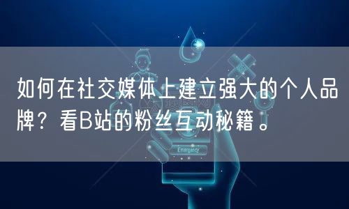 如何在社交媒体上建立强大的个人品牌？看B站的粉丝互动秘籍。