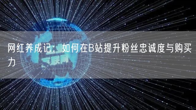 网红养成记：如何在B站提升粉丝忠诚度与购买力