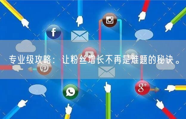 专业级攻略：让粉丝增长不再是难题的秘诀。
