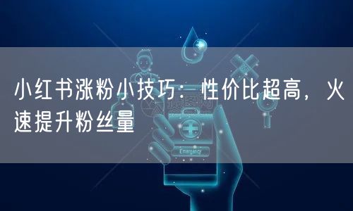 小红书涨粉小技巧：性价比超高，火速提升粉丝量