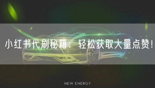 小红书代刷秘籍：轻松获取大量点赞！