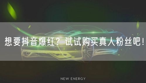 想要抖音爆红？试试购买真人粉丝吧！