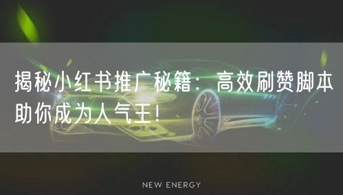 揭秘小红书推广秘籍：高效刷赞脚本助你成为人气王！