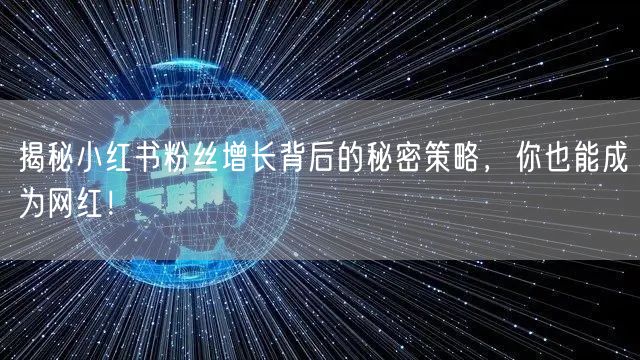 揭秘小红书粉丝增长背后的秘密策略，你也能成为网红！