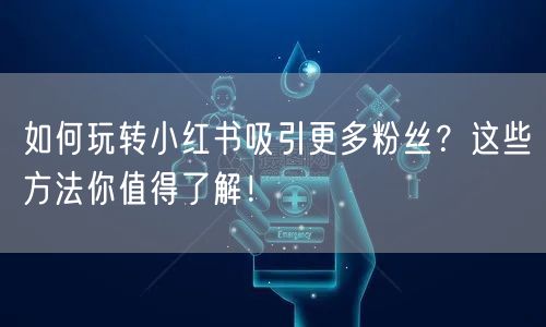如何玩转小红书吸引更多粉丝？这些方法你值得了解！